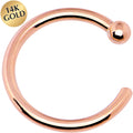 BodyCandy 20G 1/4 14k Solid Rose Gold Nose Hoop — main product shot