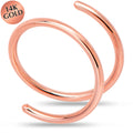 BodyCandy 14k Solid Rose Gold Double Hoop Nose Spiral Nose Ring — main product shot