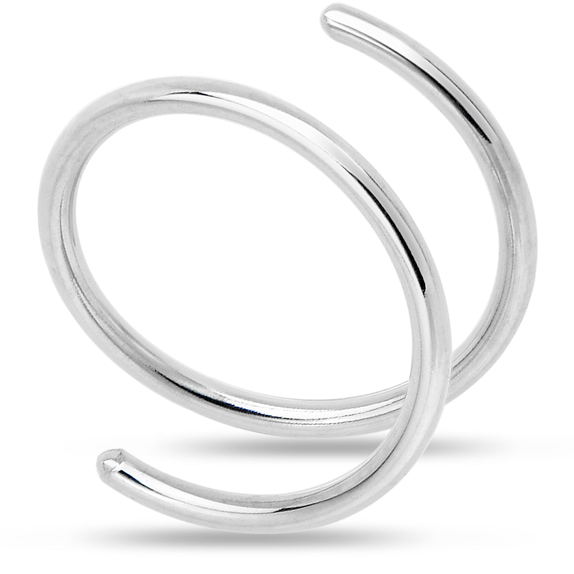 BodyCandy Double Hoop Nose 925 Sterling Silver Spiral Nose Ring — main product shot