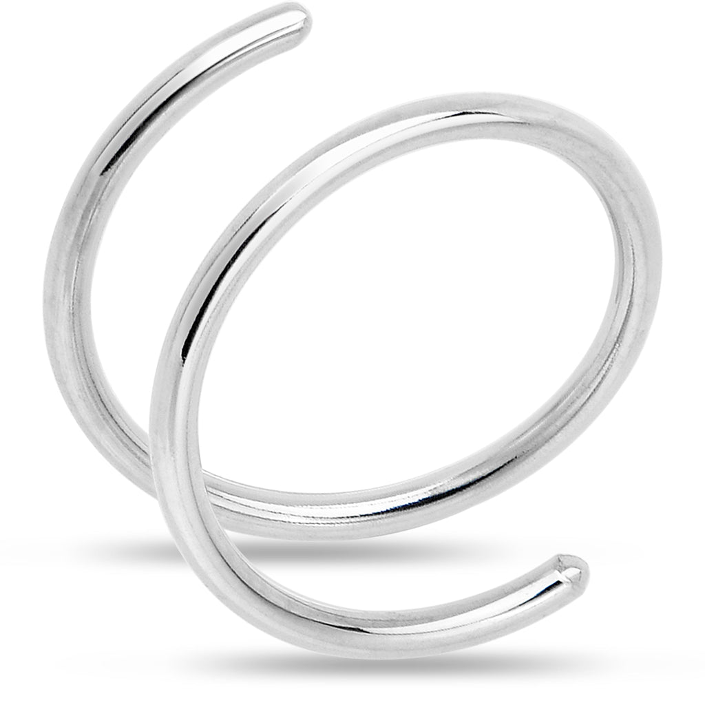 BodyCandy Double Hoop Nose 925 Sterling Silver Spiral Nose Ring — comparison shot