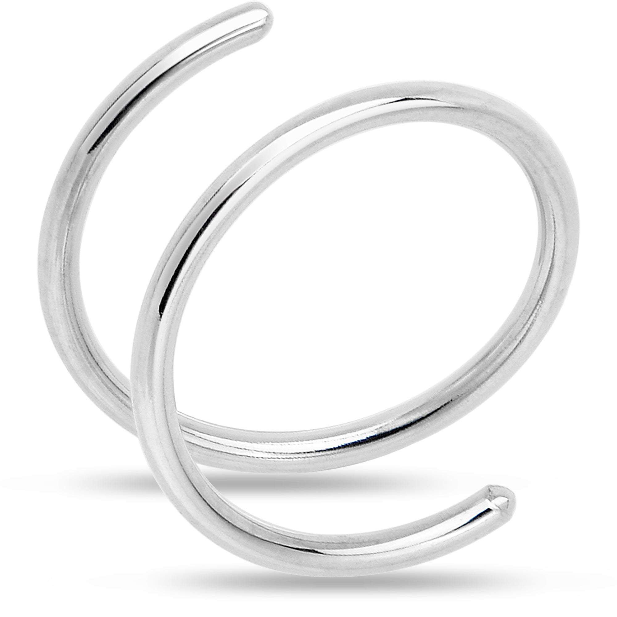 BodyCandy Double Hoop Nose 925 Sterling Silver Spiral Nose Ring — in-use photo