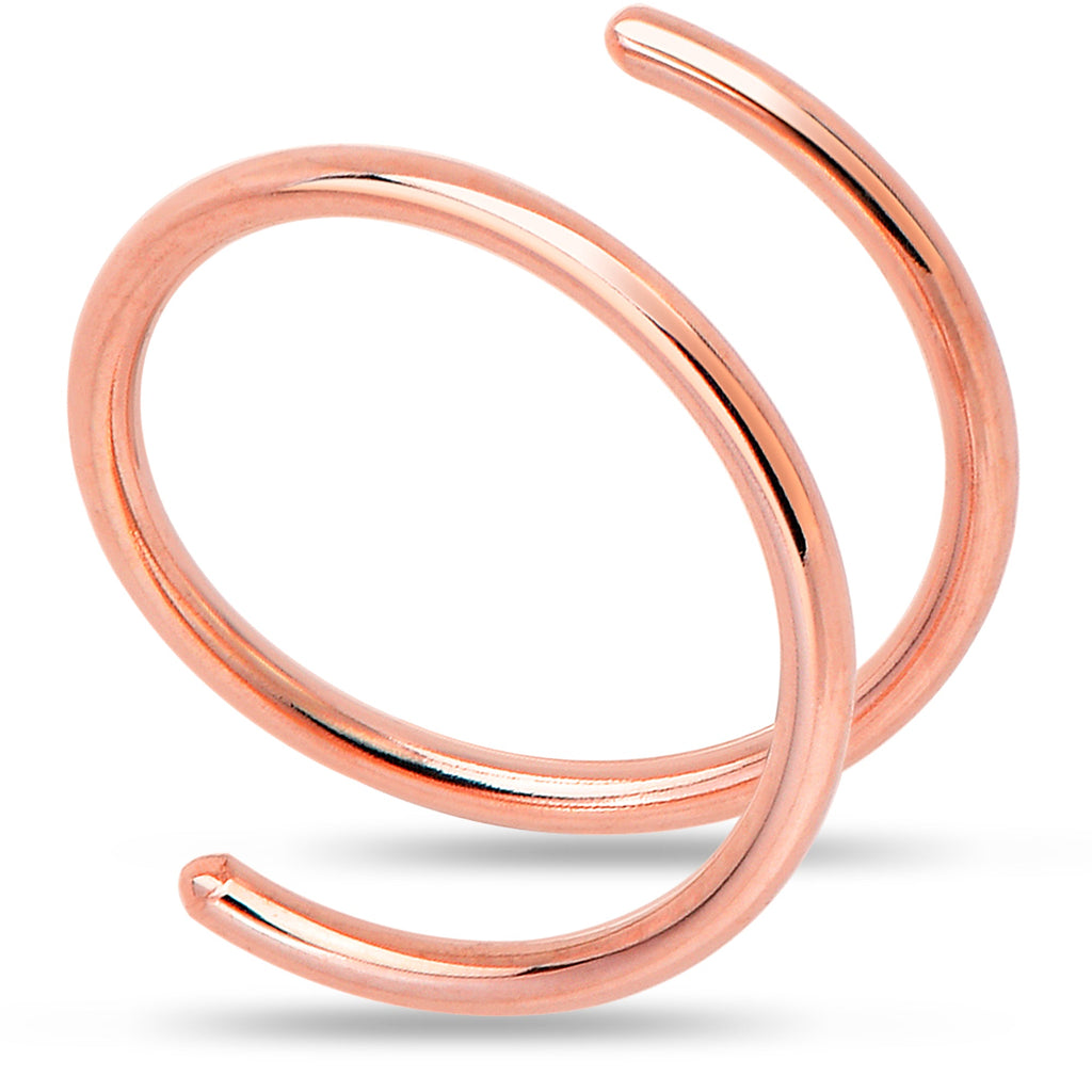 BodyCandy Double Hoop Nose 14k Rose Gold Filled Spiral Nose Ring — main product shot
