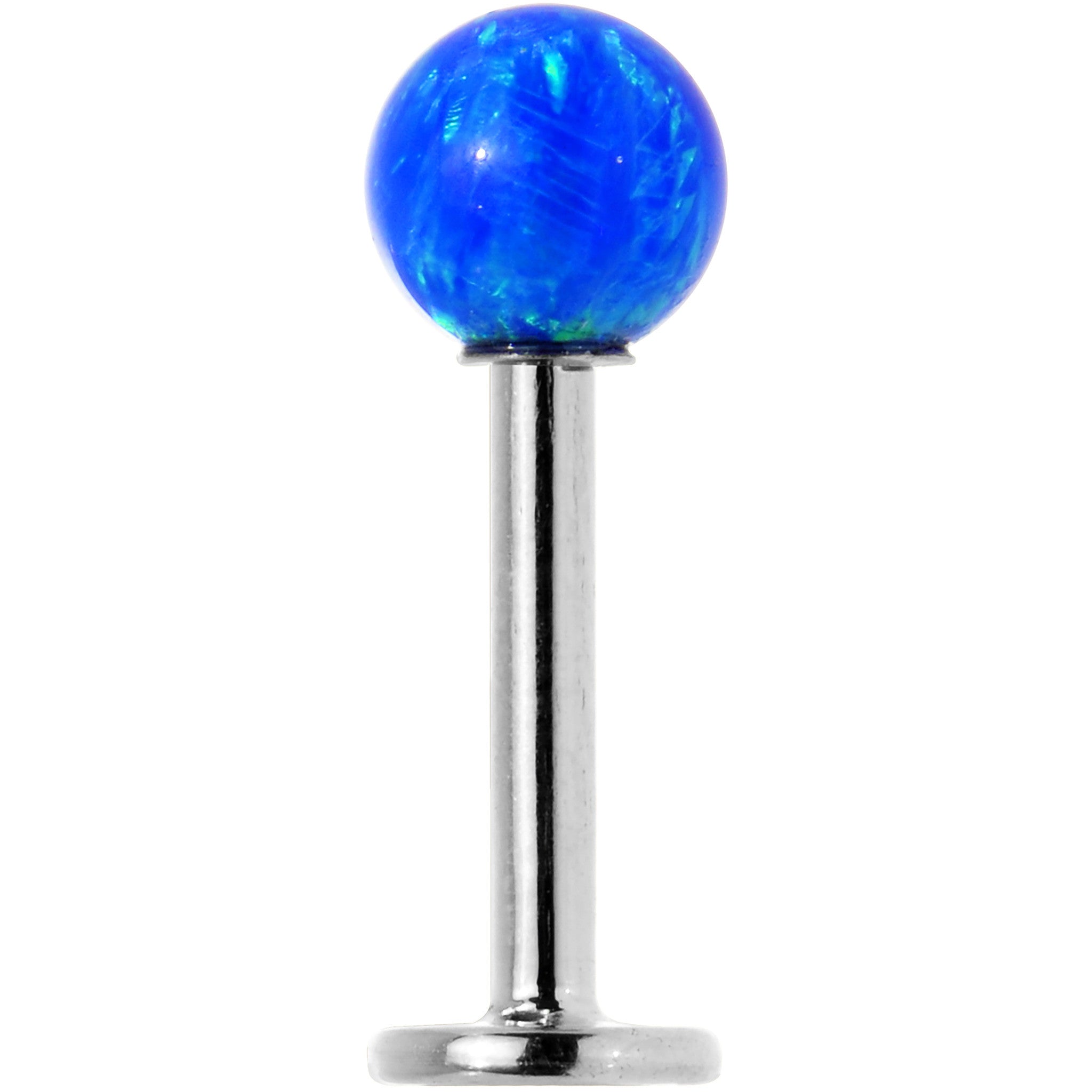 BodyCandy 14k White Gold 5mm Blue Synthetic Opal Labret Monroe 14G 5/16 — lifestyle context