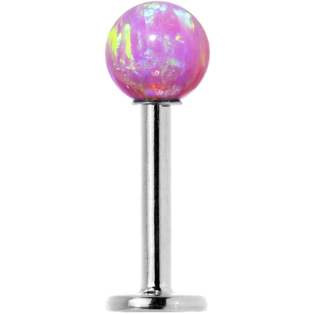 BodyCandy 14k White Gold 5mm Pink Synthetic Opal Labret Monroe 14G 5/16 — lifestyle context