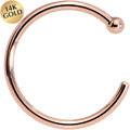 BodyCandy 18G 3/8 14k Solid Rose Gold Nose Hoop — main product shot