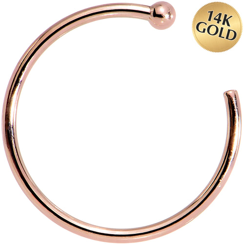 BodyCandy 20G 3/8 14k Solid Rose Gold Nose Hoop — main product shot