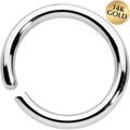 BodyCandy 14G 3/8 Handcrafted Solid 14k White Gold Seamless Circular Ring — main product shot