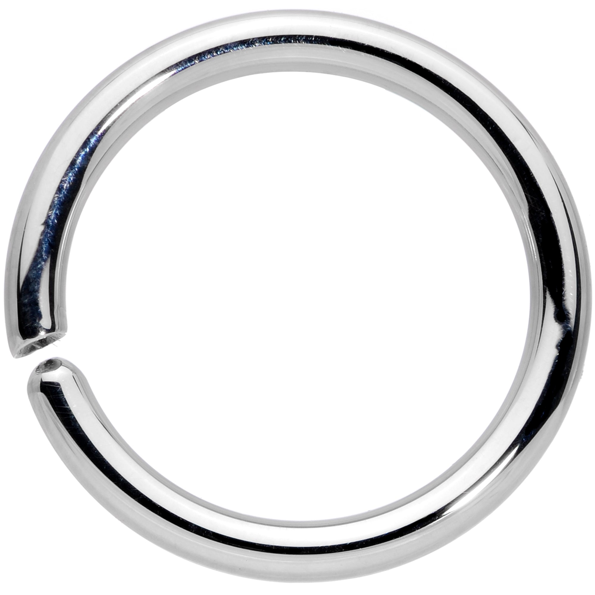 BodyCandy 14G 7/16 Handcrafted Solid 14k White Gold Seamless Circular Ring — side view