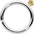 BodyCandy 14G 7/16 Handcrafted Solid 14k White Gold Seamless Circular Ring — main product shot