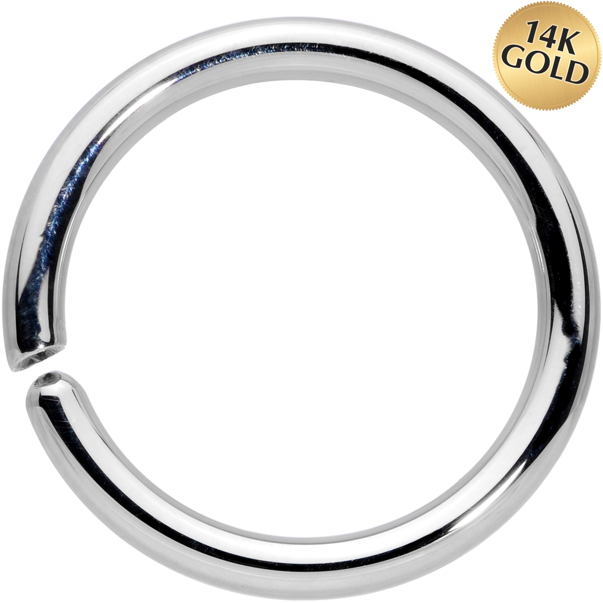 BodyCandy 14G 7/16 Handcrafted Solid 14k White Gold Seamless Circular Ring — main product shot