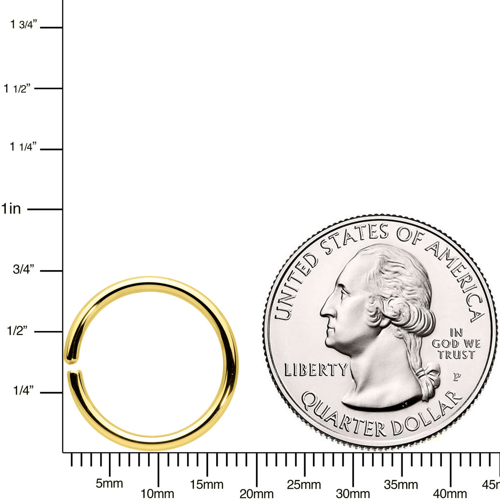 BodyCandy 14G 1/2 Handcrafted Solid 14k Yellow Gold Seamless Circular Ring — lifestyle context