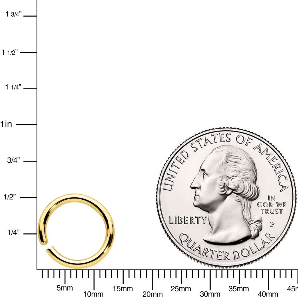 BodyCandy 14G 3/8 Handcrafted Solid 14k Yellow Gold Seamless Circular Ring — detail close-up