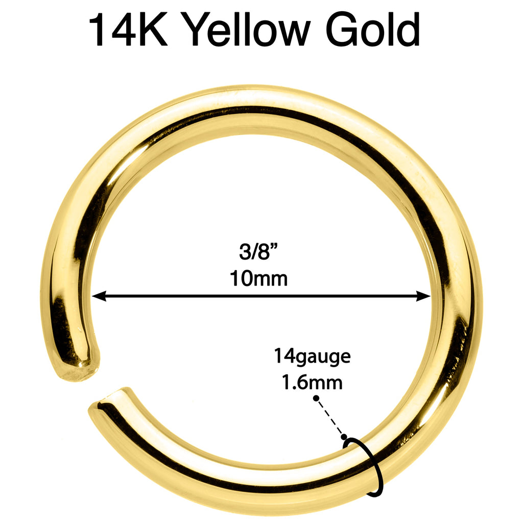 BodyCandy 14G 3/8 Handcrafted Solid 14k Yellow Gold Seamless Circular Ring — lifestyle context
