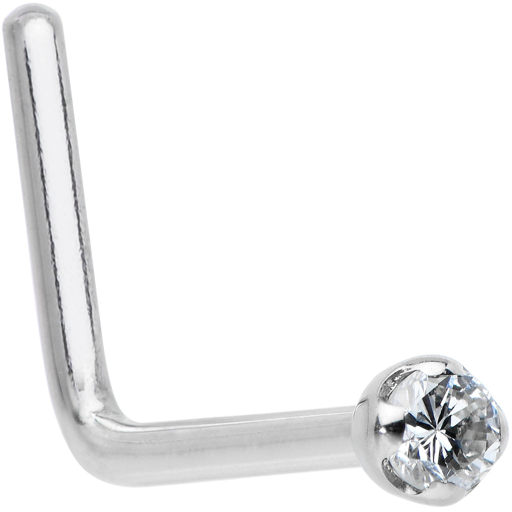BodyCandy 14k Solid White Gold Genuine 1.5mm Diamond Micro Nose Ring — alternative angle