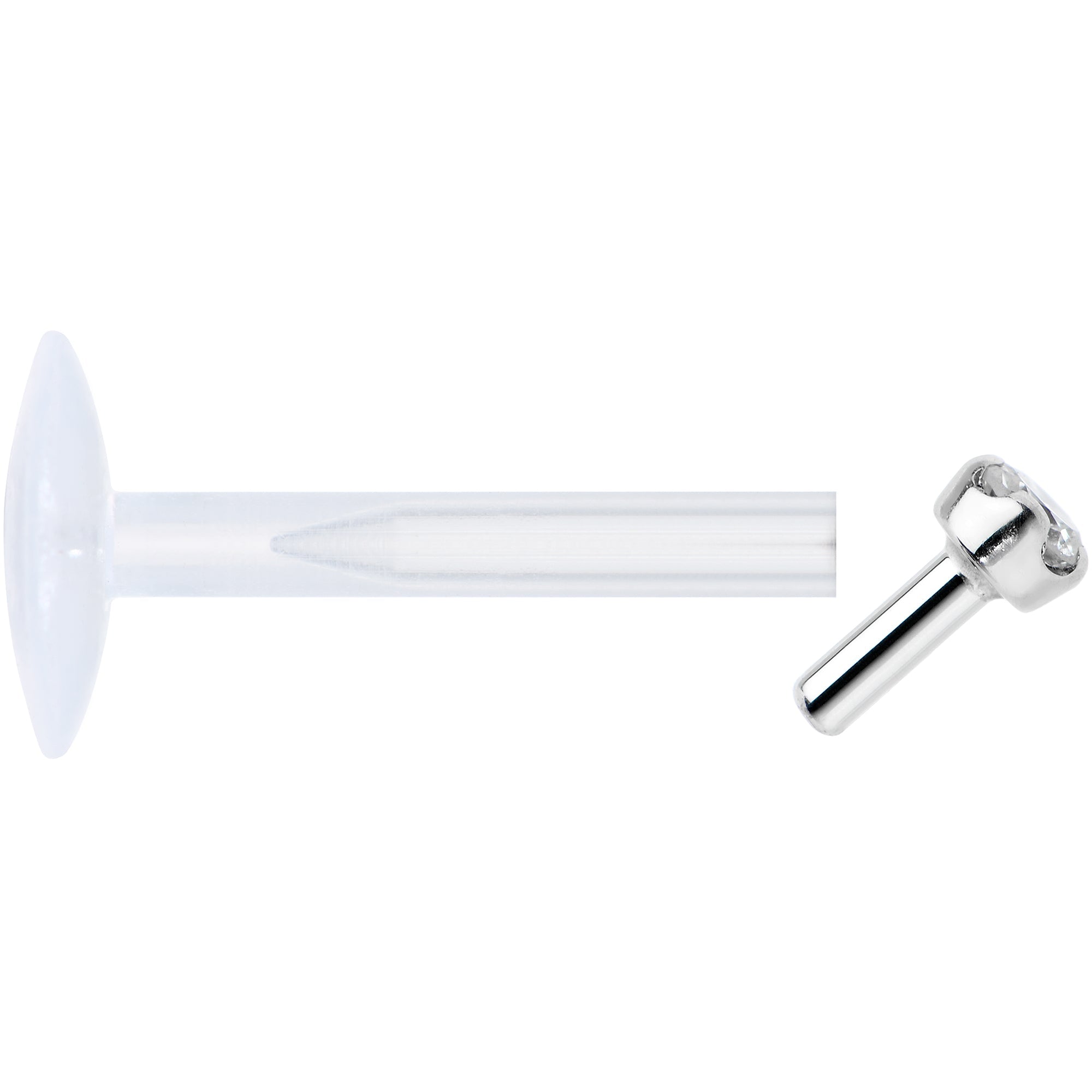 BodyCandy 16G Bioplast 14K White Gold 1.5mm Genuine Diamond Micro Labret — lifestyle context