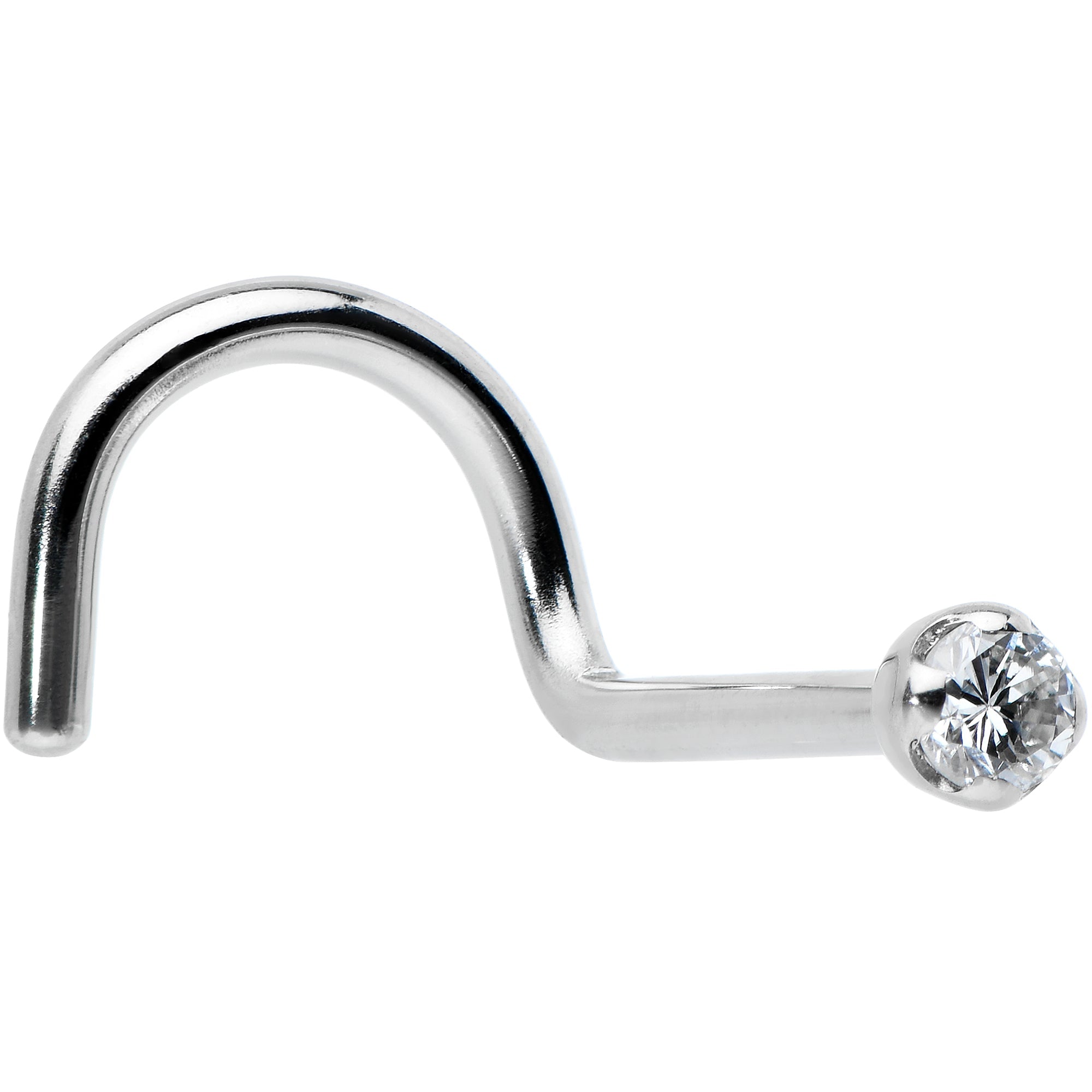BodyCandy 14k Solid White Gold Genuine 1.5mm Diamond Micro Nose Ring — size reference