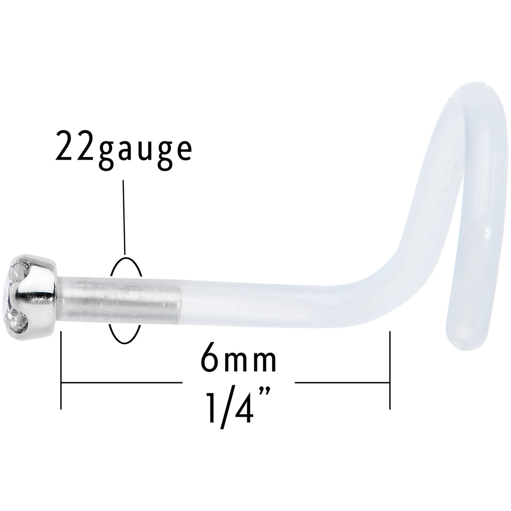 BodyCandy 18G 14K White Gold 1.5mm Genuine Diamond Bioplast Micro Nose Ring — alternative angle