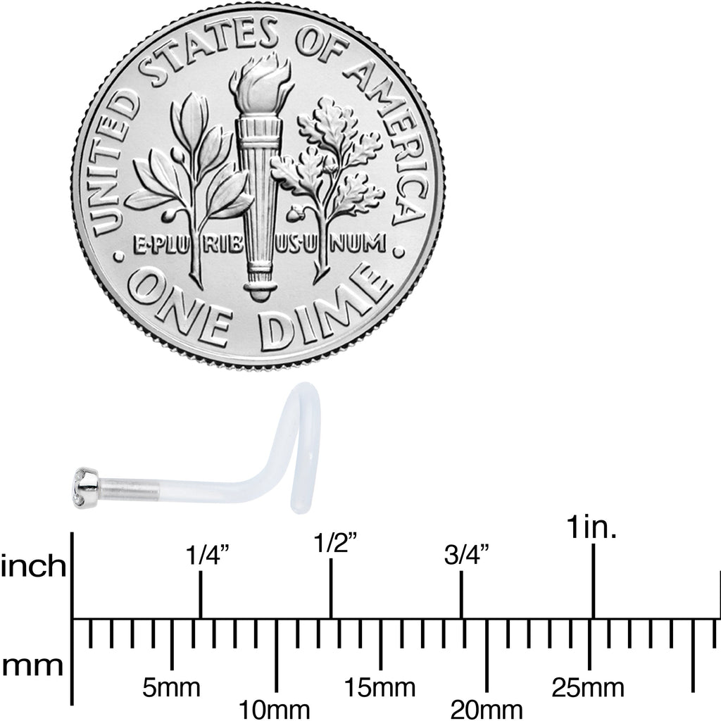 BodyCandy 18G 14K White Gold 1.5mm Genuine Diamond Bioplast Micro Nose Ring — size reference