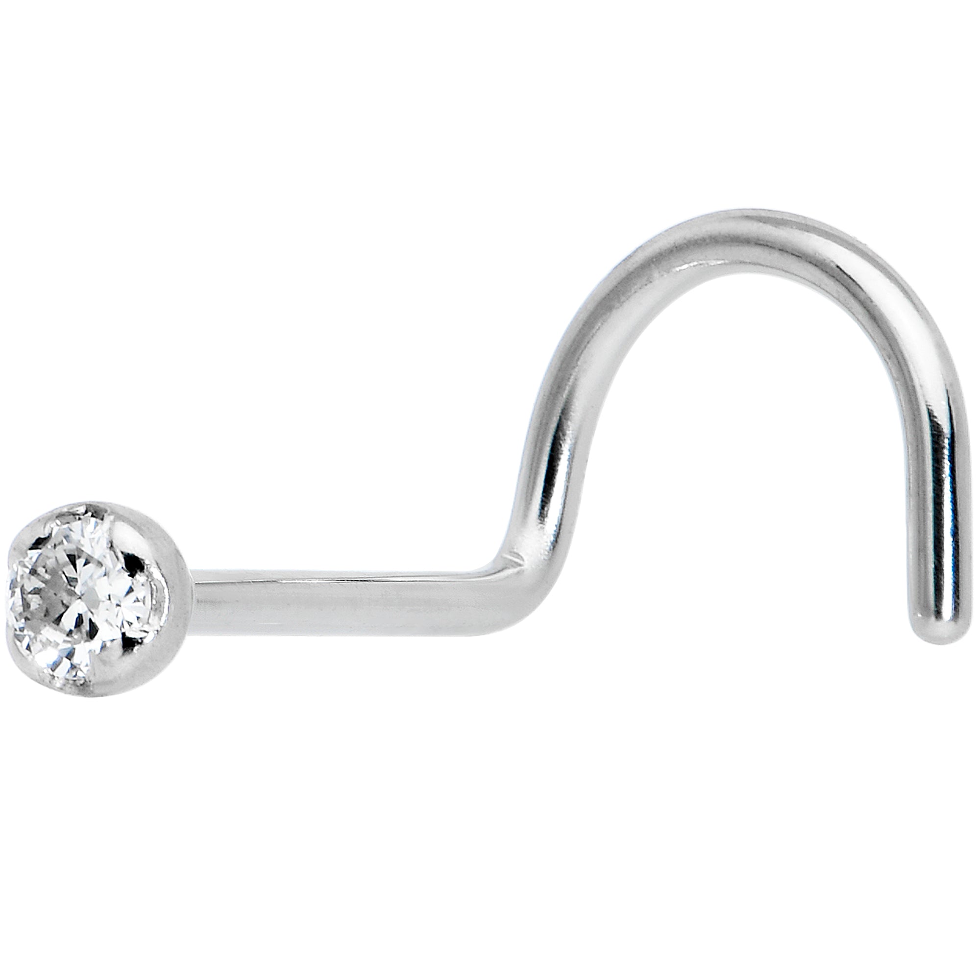 BodyCandy 14k Solid White Gold Genuine 1.5mm Diamond Micro Nose Ring — comparison shot