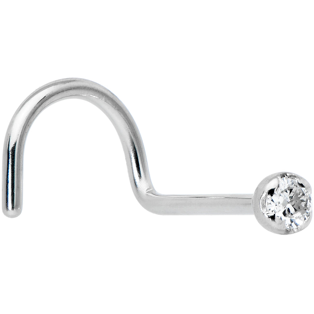 BodyCandy 14k Solid White Gold Genuine 1.5mm Diamond Micro Nose Ring — fabric or material detail