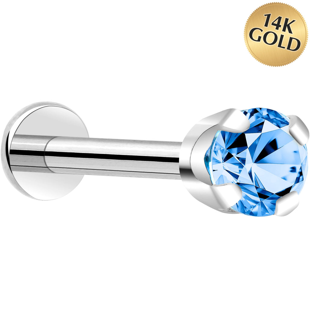 BodyCandy 14k White Gold Flat Back Earring with 3mm Cubic Zirconia Handmade — lifestyle context