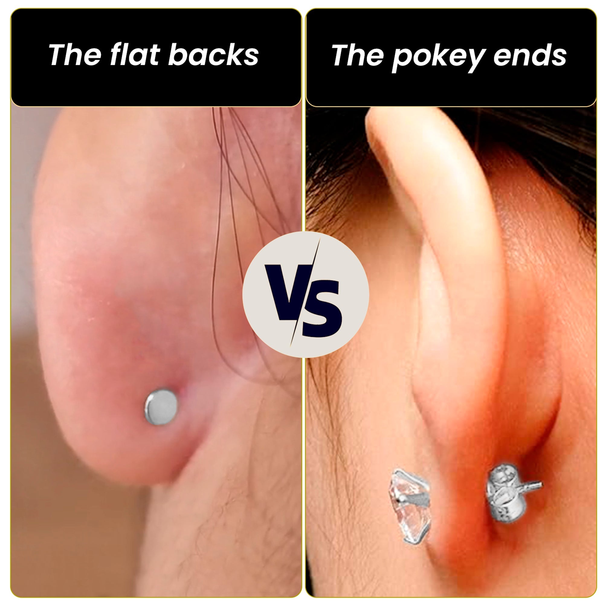 BodyCandy 14k White Gold Flat Back Earring with 3mm Cubic Zirconia Handmade — lifestyle context