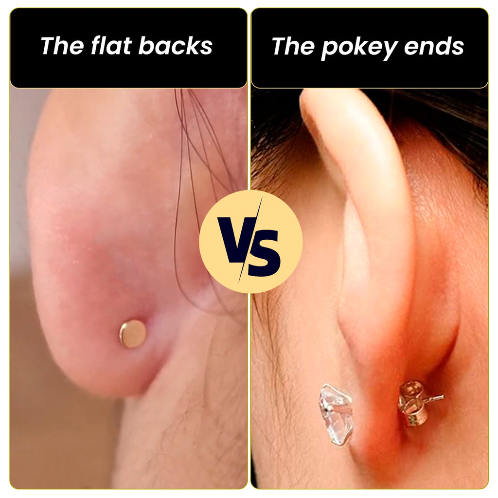BodyCandy 14k Yellow Gold Flat Back Earring with 3mm Cubic Zirconia Handmade — lifestyle context