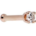 BodyCandy 14K Rose Gold 2mm Genuine Diamond Nose Ring — detail close-up