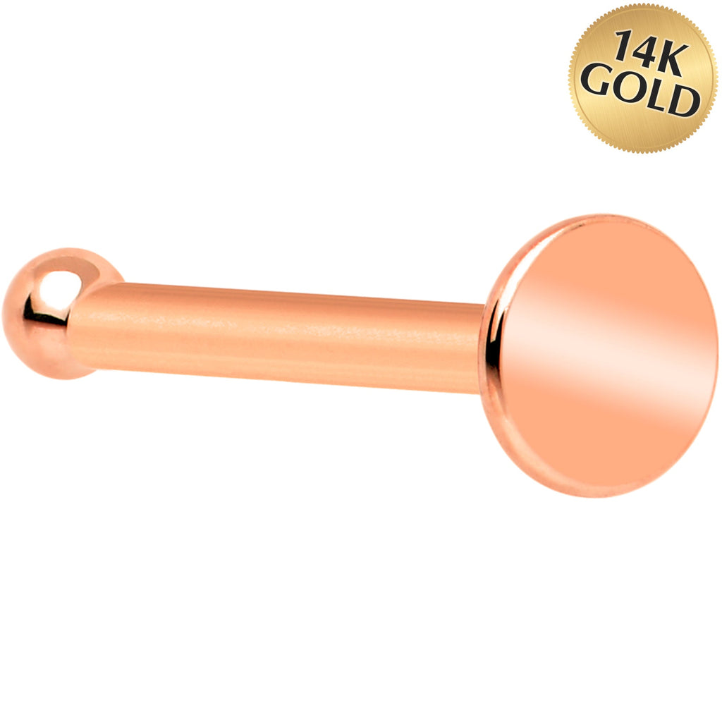 BodyCandy 20G Solid 14k Gold Flat Disc Nose Bone — size reference
