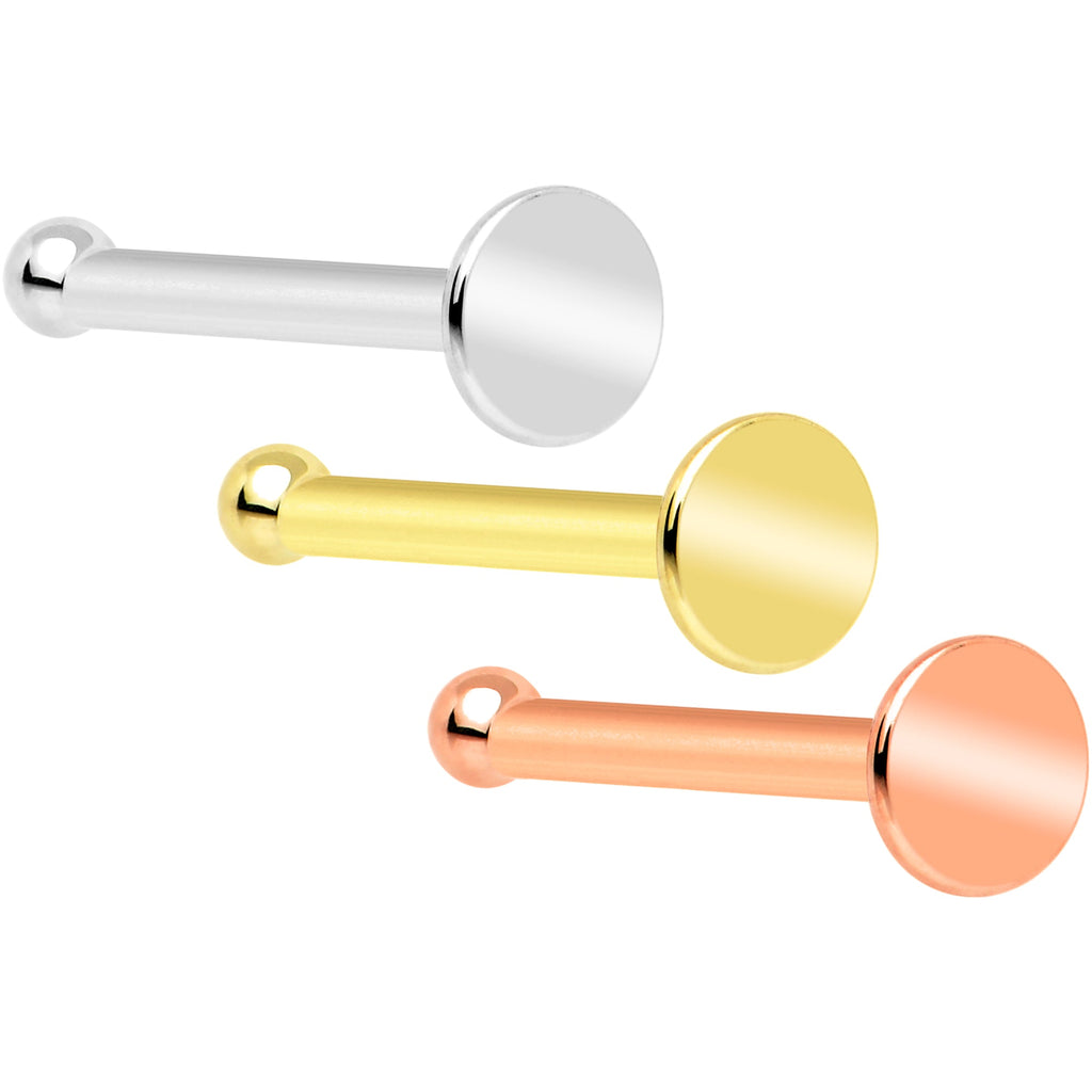 BodyCandy 20G Solid 14k Gold Flat Disc Nose Bone — packaging