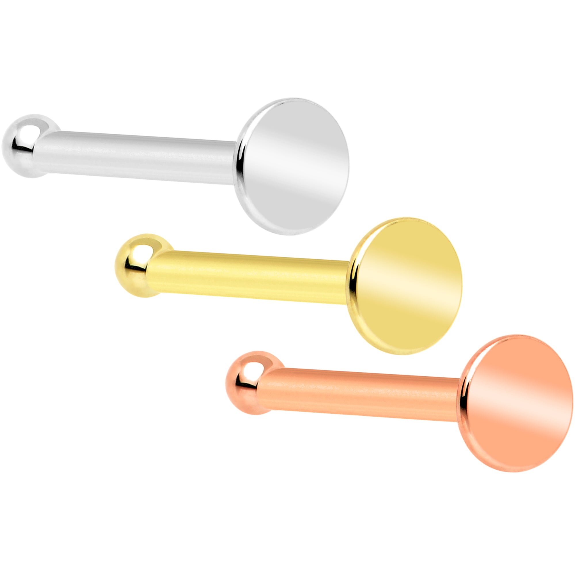 BodyCandy 20G Solid 14k Gold Flat Disc Nose Bone — packaging