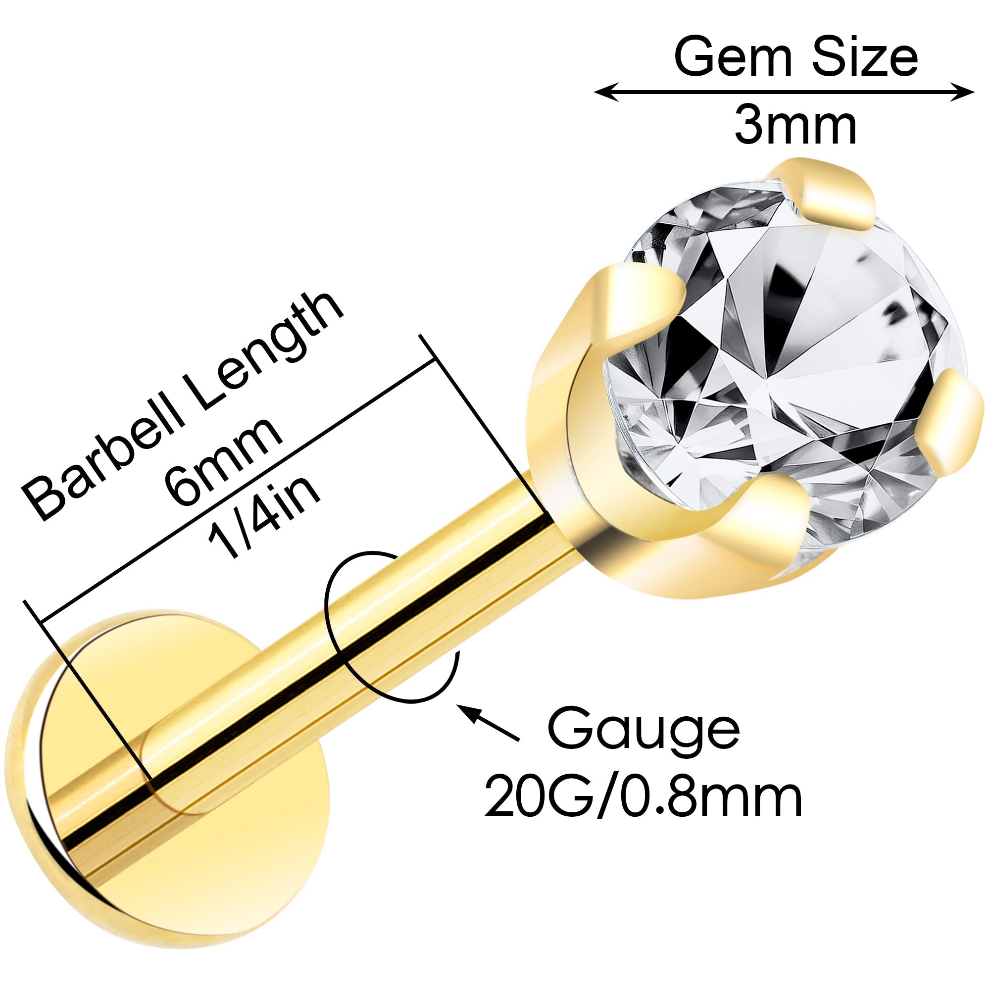 BodyCandy 14k Yellow Gold Flat Back Earring with 3mm Lab Grown Diamond Handmade — lifestyle context