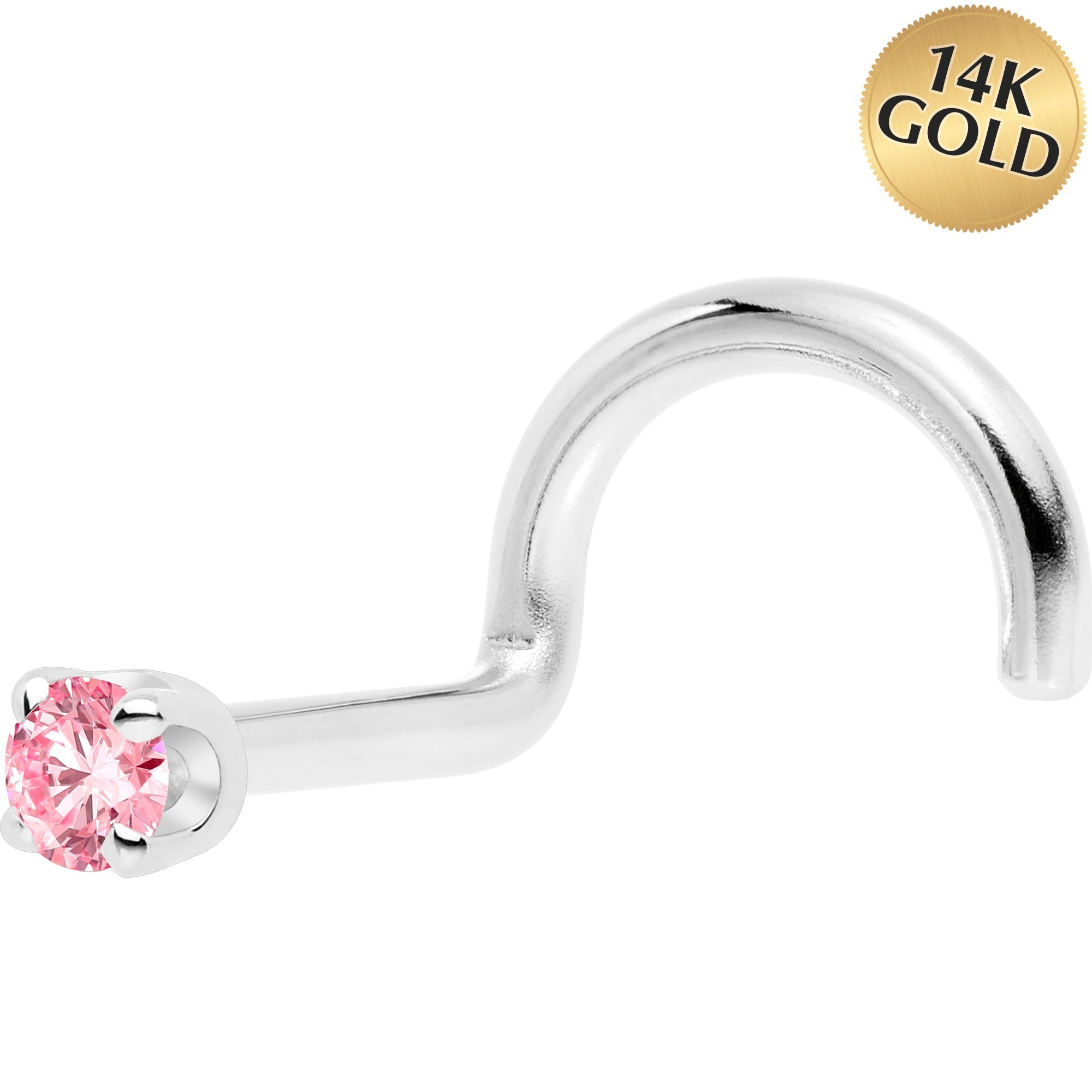 BodyCandy 14k White Gold 2mm Lab Grown Pink Diamond Nose Ring — lifestyle context