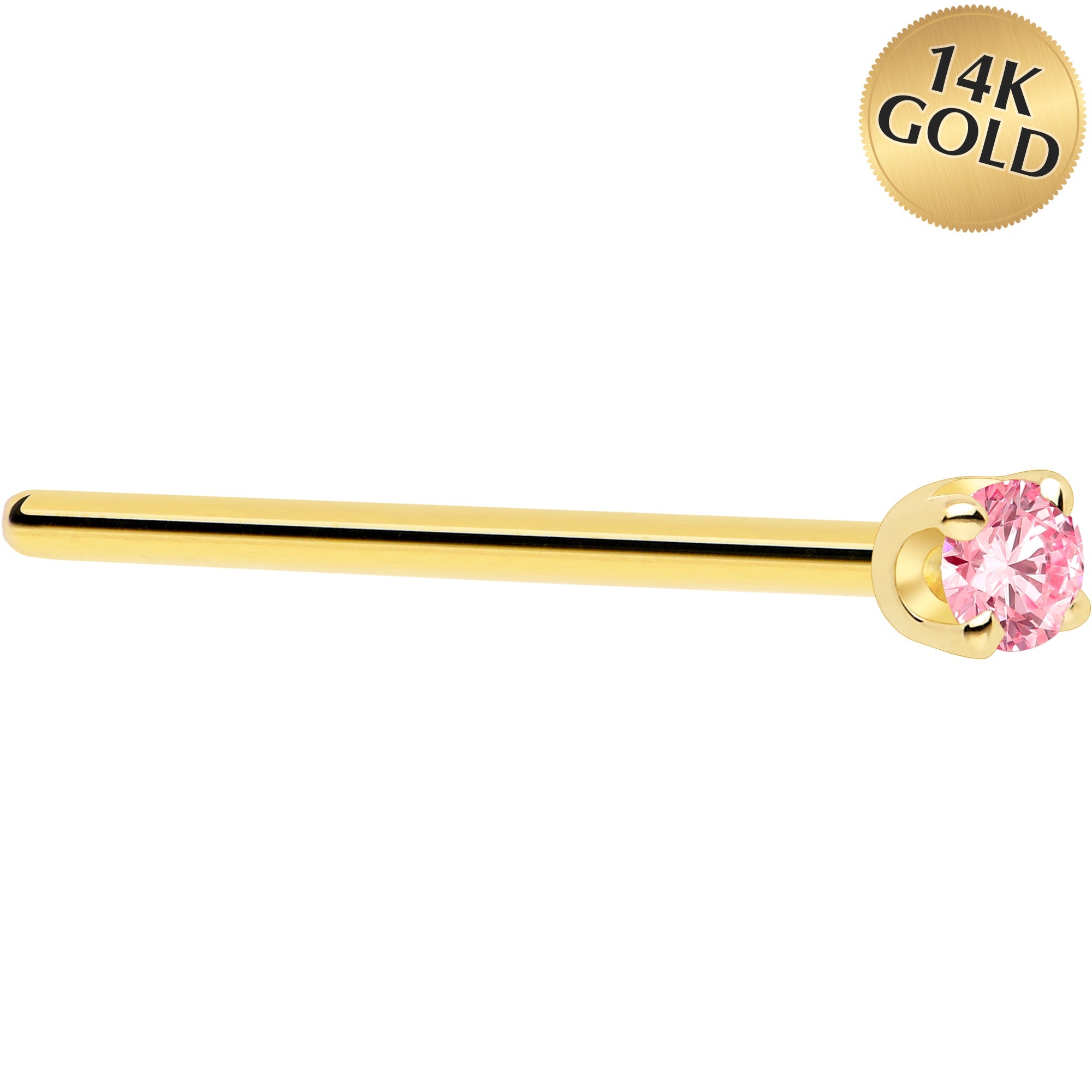 BodyCandy 14k Yellow Gold 2mm Lab Grown Pink Diamond Nose Ring — lifestyle context
