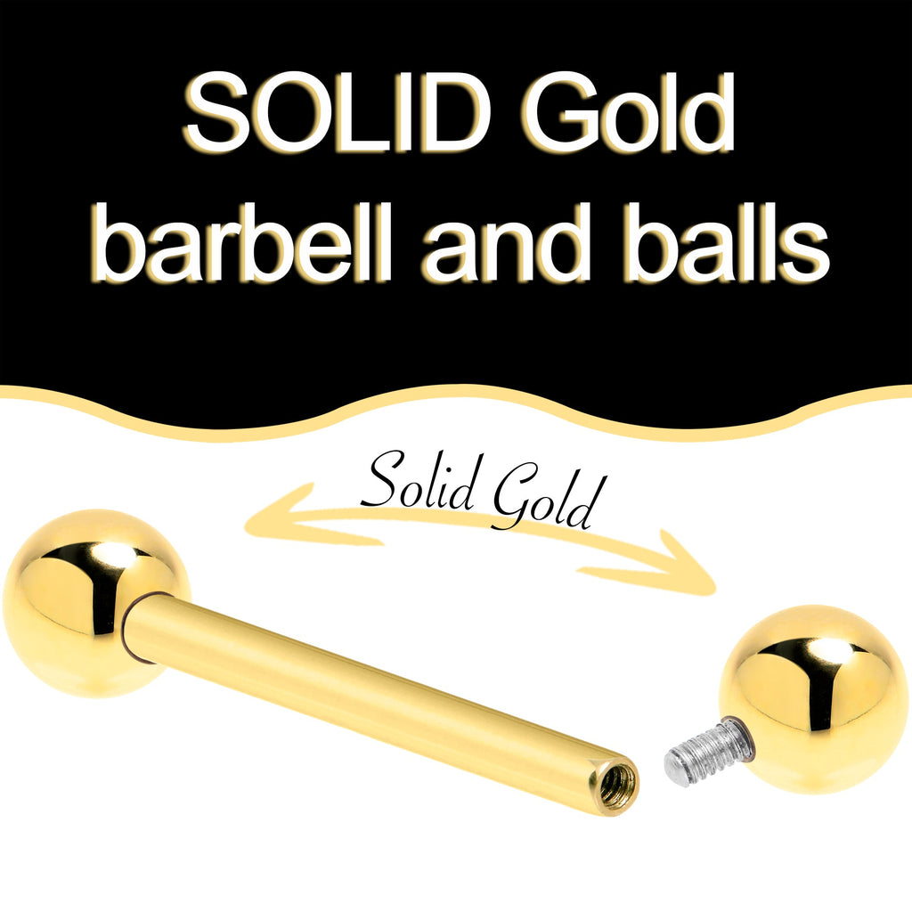 BodyCandy 14k Solid Gold Ball Internally Threaded Barbell Tongue Ring — lifestyle context