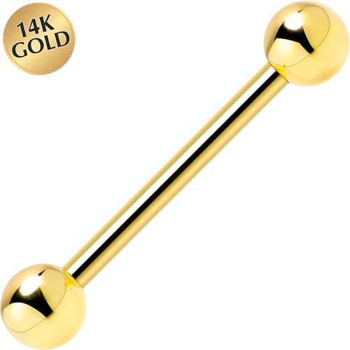 BodyCandy 14k Solid Gold Ball Internally Threaded Barbell Tongue Ring — main product shot