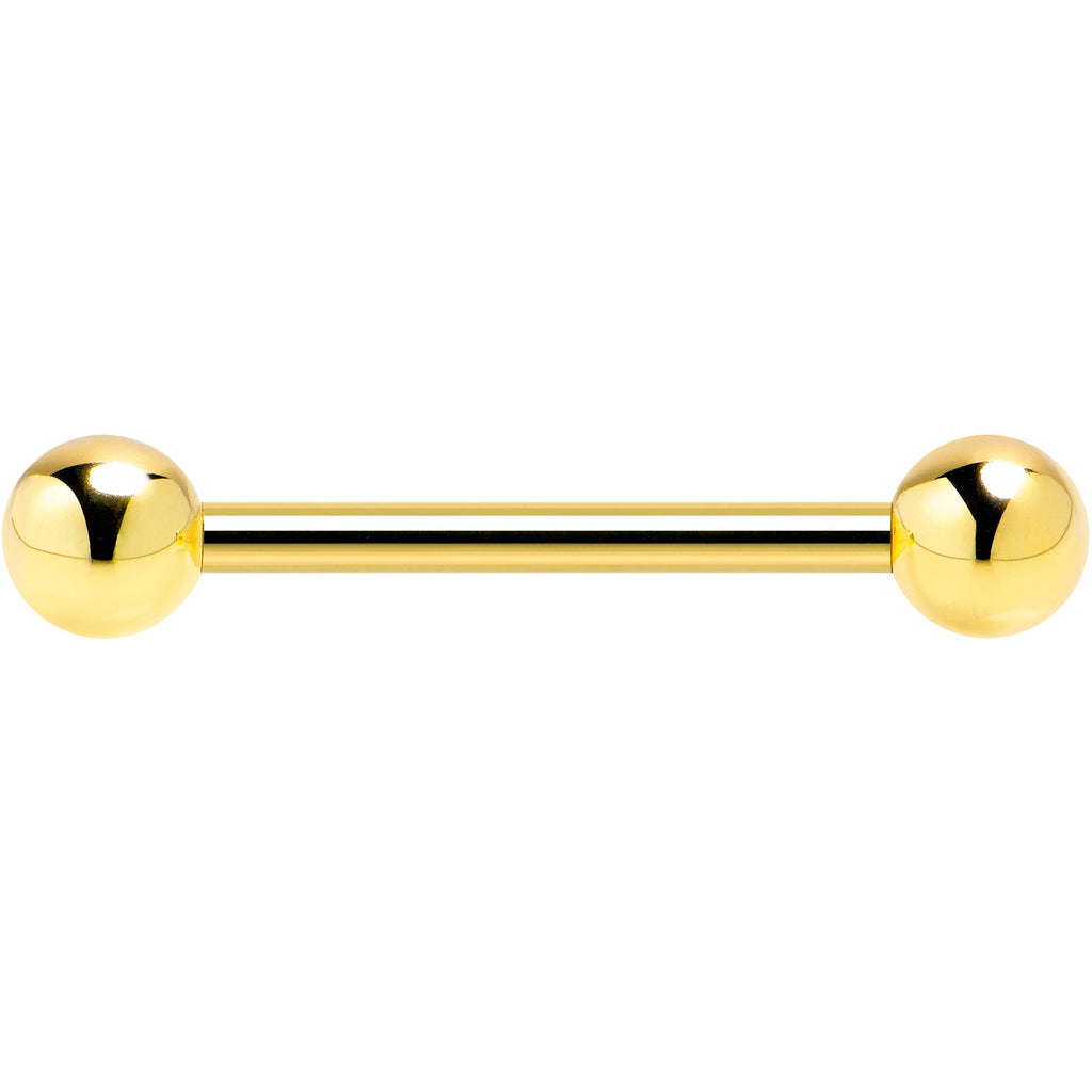 BodyCandy 14k Solid Gold Ball Internally Threaded Barbell Tongue Ring — color detail