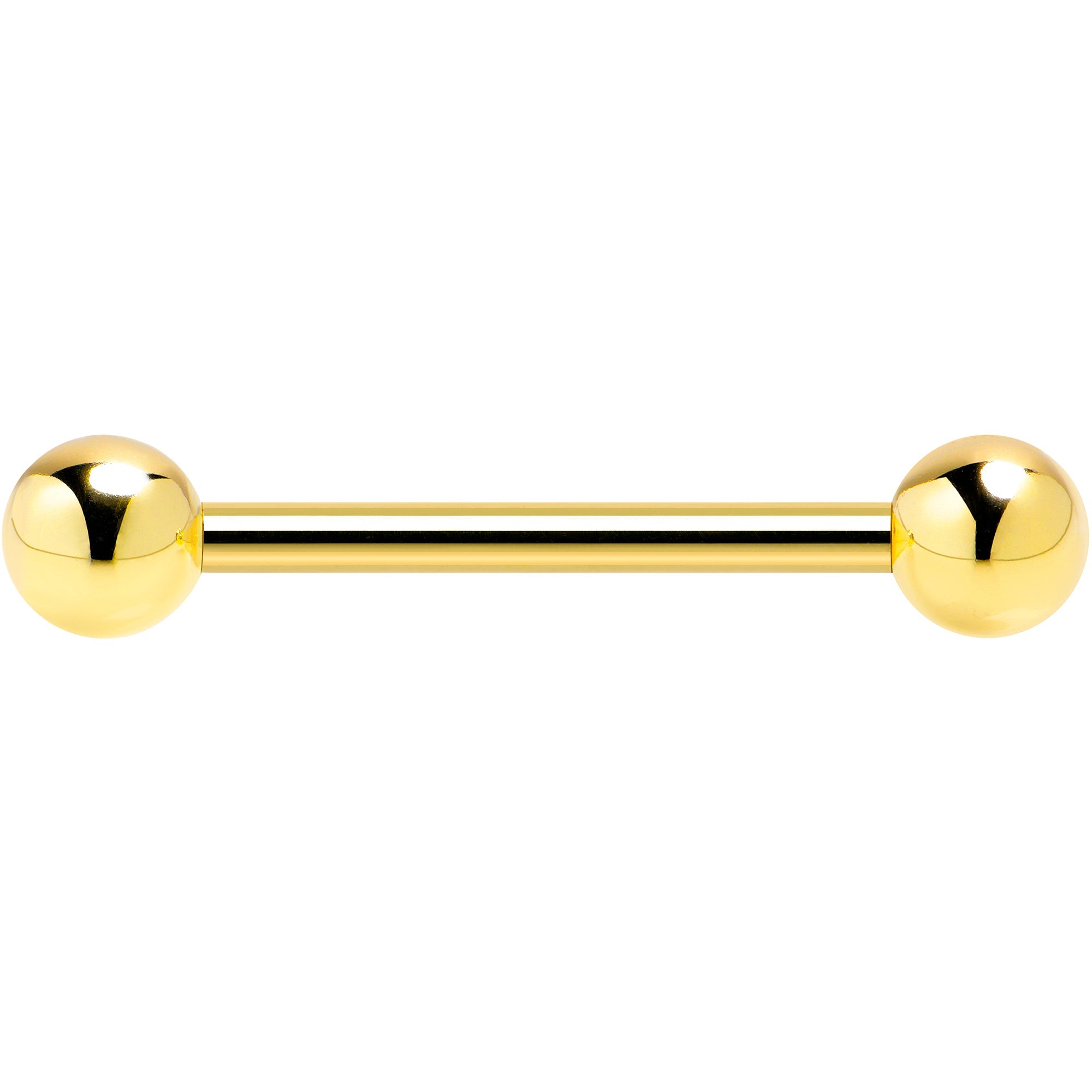 BodyCandy 14k Solid Gold Ball Internally Threaded Barbell Tongue Ring — color detail