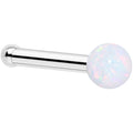 BodyCandy 14k White Gold 2.5mm Synthetic Opal Ball Nose Ring — back view