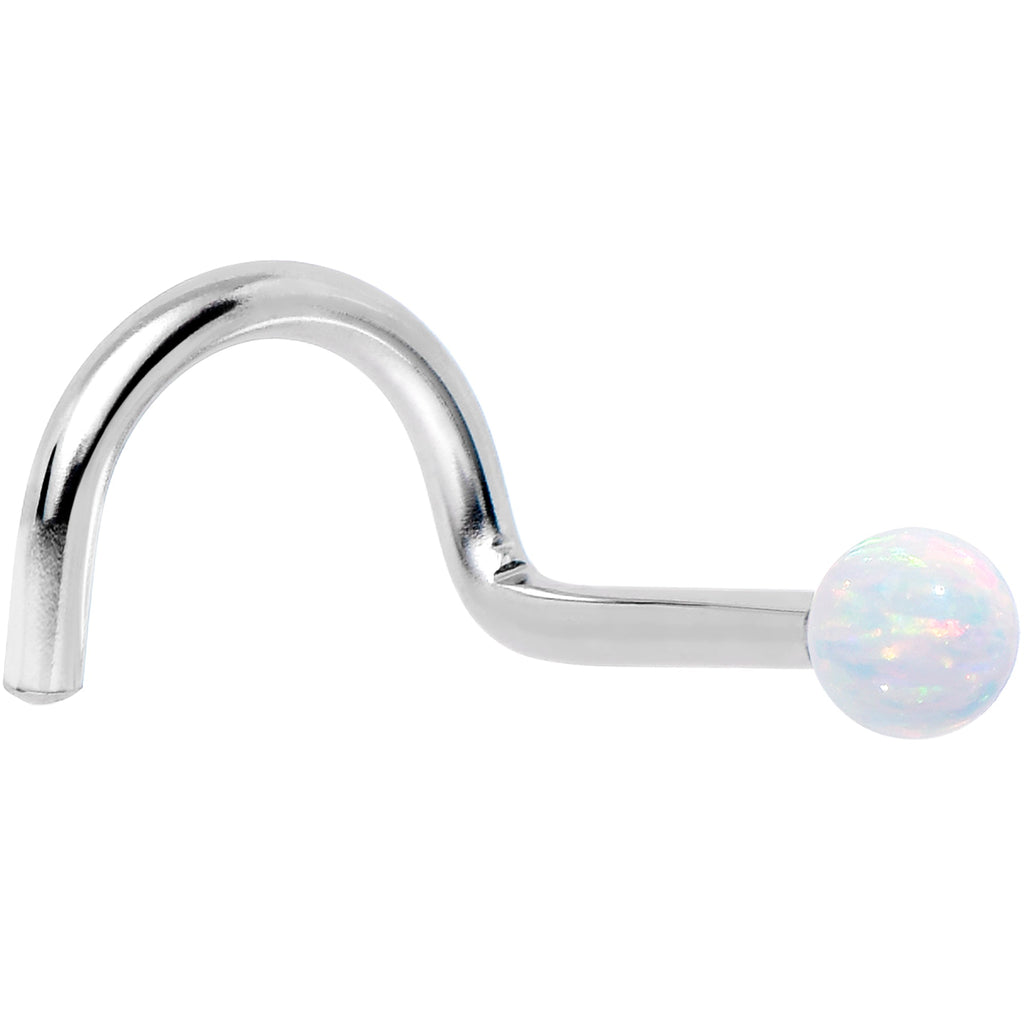 BodyCandy 14k White Gold 2.5mm Synthetic Opal Ball Nose Ring — comparison shot