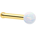 BodyCandy 14k Yellow Gold 2.5mm Synthetic Opal Ball Nose Ring — back view