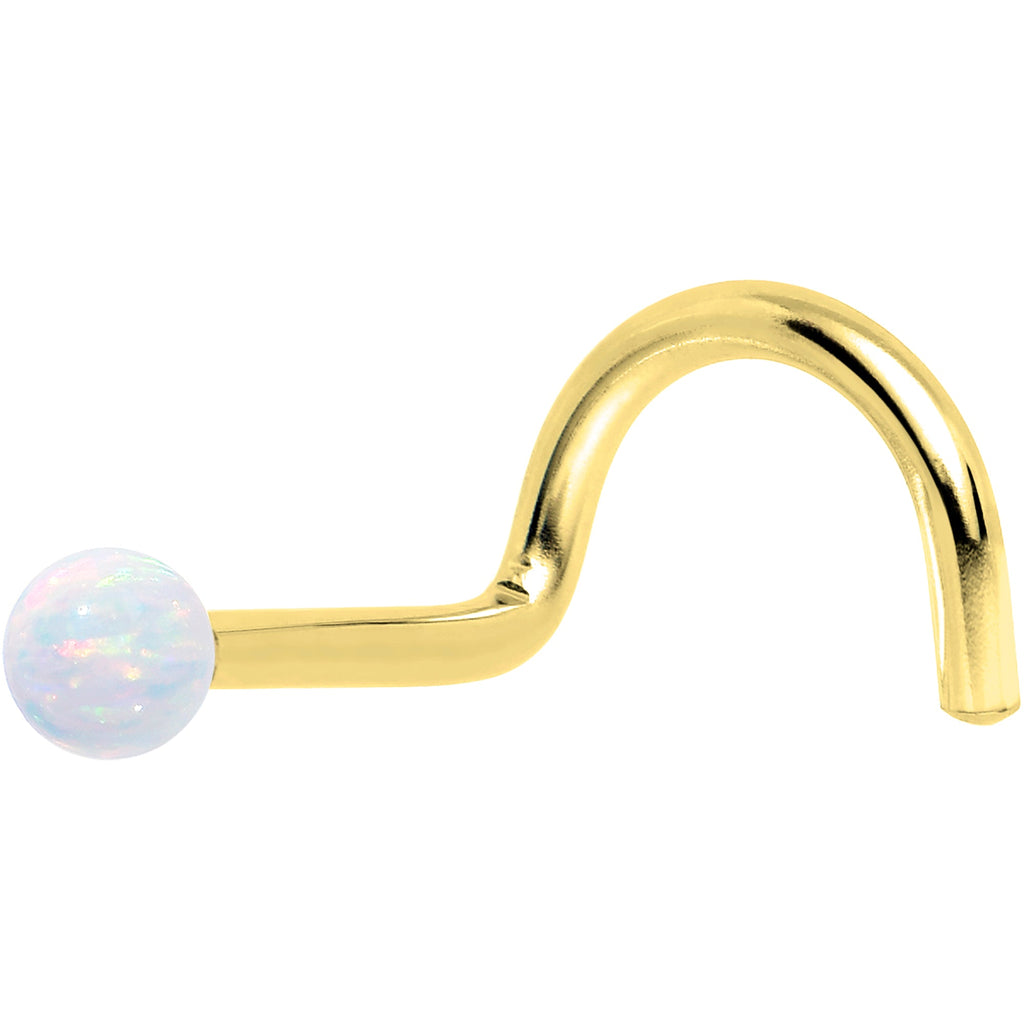 BodyCandy 14k Yellow Gold 2.5mm Synthetic Opal Ball Nose Ring — packaging