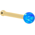 BodyCandy 14k Yellow Gold 2.5mm Blue Synthetic Opal Ball Nose Ring — size reference