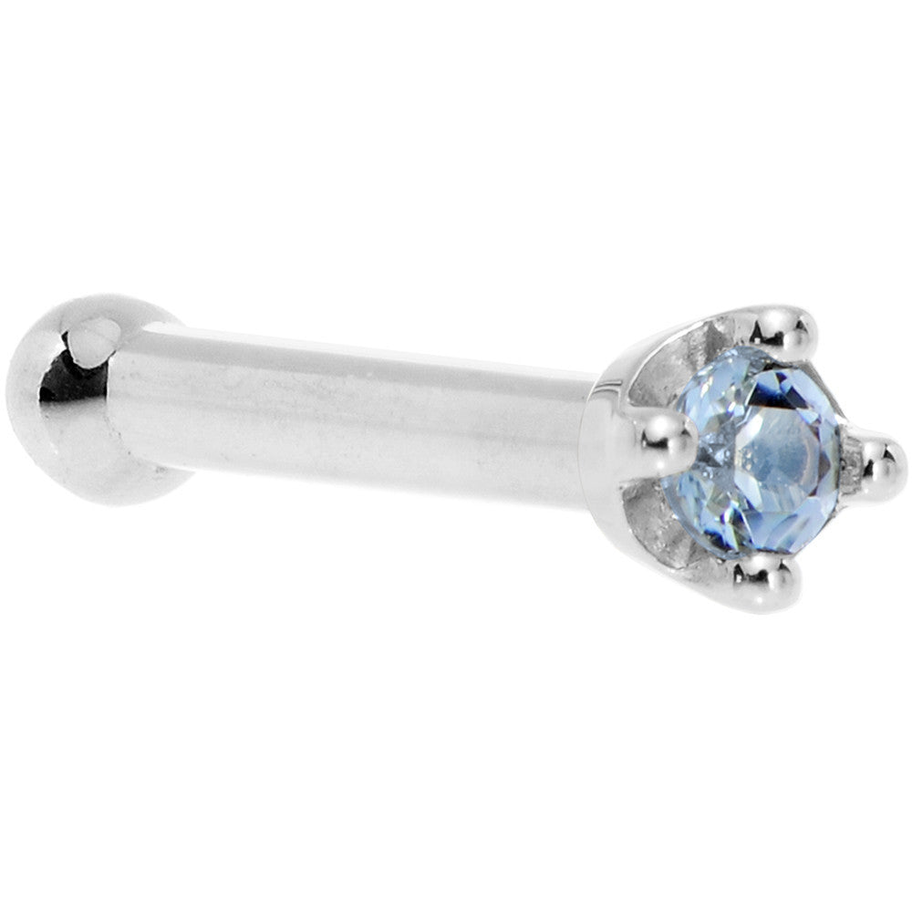 BodyCandy Solid 14K White Gold 1.5mm Genuine Topaz Nose Ring — color detail