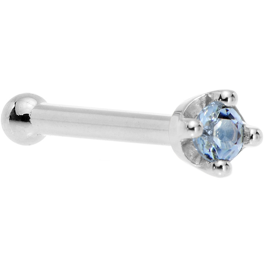 BodyCandy Solid 14K White Gold 1.5mm Genuine Topaz Nose Ring — fabric or material detail