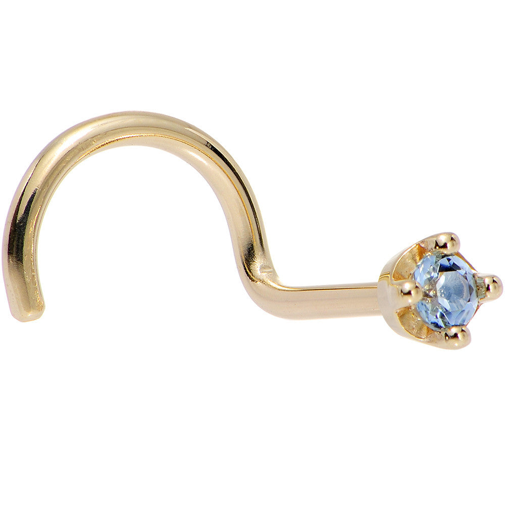BodyCandy Solid 14K Yellow Gold 1.5mm Genuine Topaz Nose Ring — in-use photo