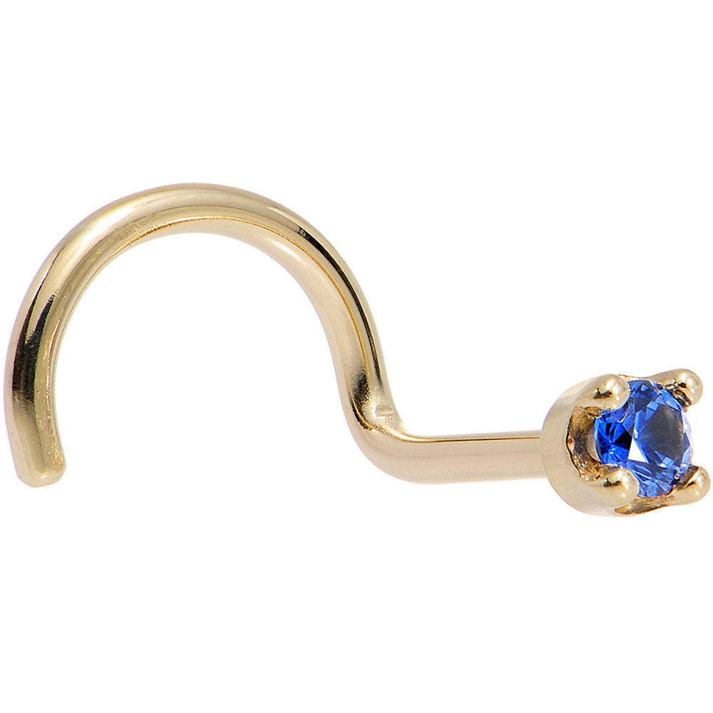 BodyCandy Solid 14K Yellow Gold 1.5mm Genuine Blue Sapphire Nose Stud Ring — size reference