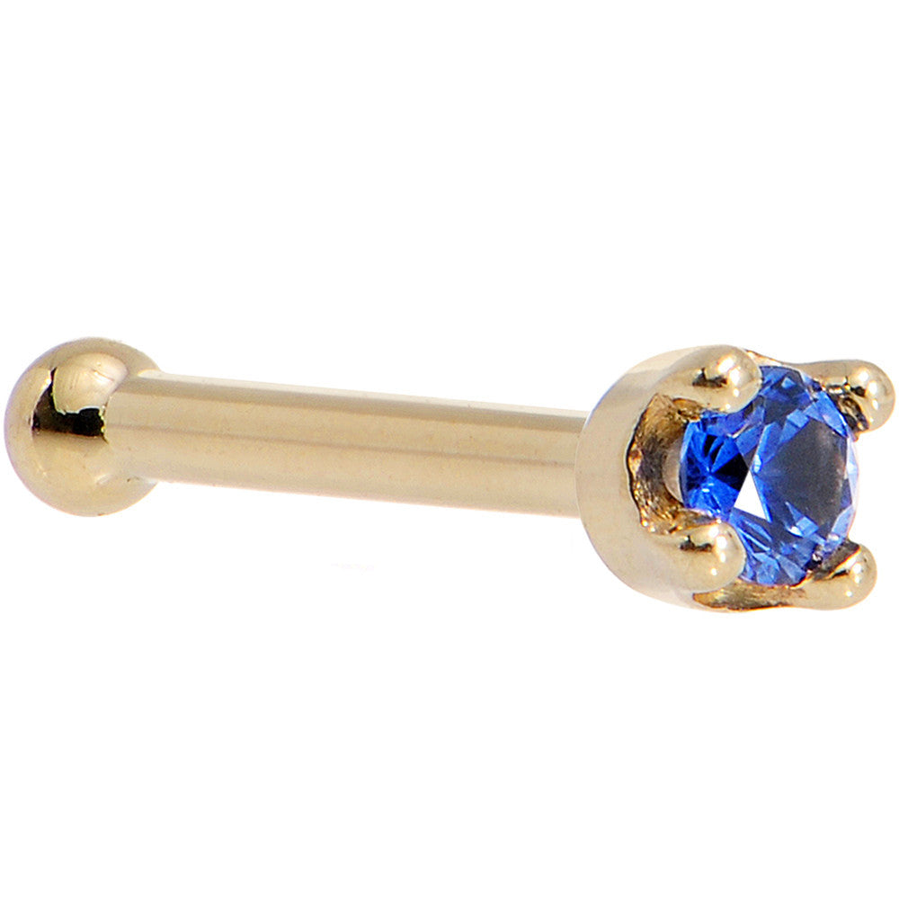 BodyCandy Solid 14K Yellow Gold 1.5mm Genuine Blue Sapphire Nose Stud Ring — packaging