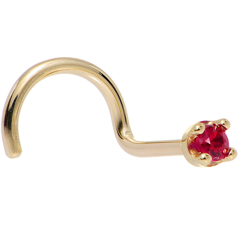 BodyCandy Solid 14K Yellow Gold 1.5mm Diamond Cut Genuine Ruby Nose Ring — packaging