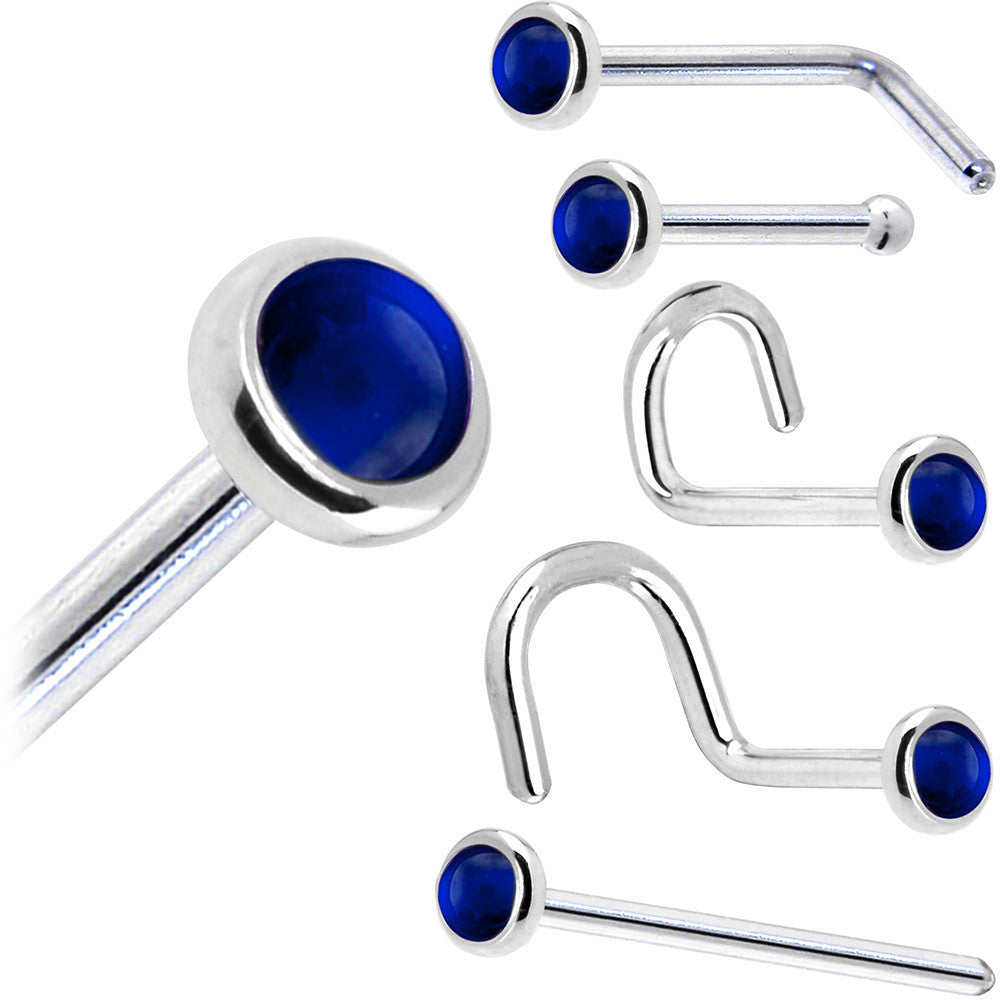 BodyCandy Solid 14K White Gold 2mm Genuine Sapphire Nose Ring — size reference